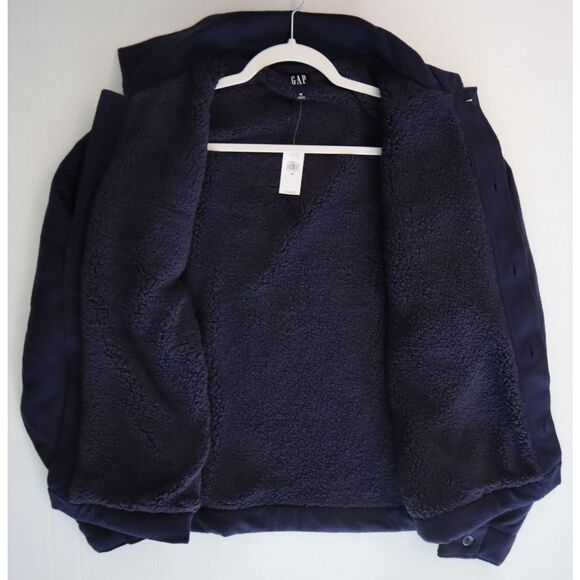 GAP 829200-011 Men's Sz M Blue Lined Utility Sweatshirt Jacket Shacket - Picture 10 of 12